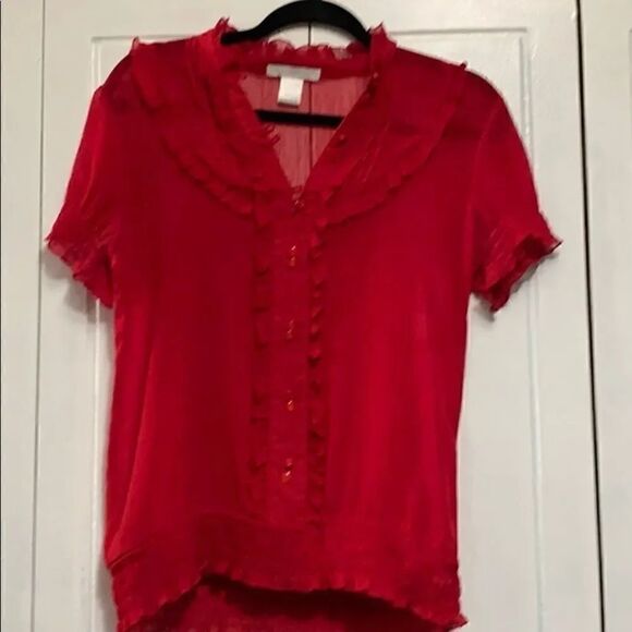 Charlotte Russe Tops - Charlotte Russe ruffled shorty sleeve blouse small